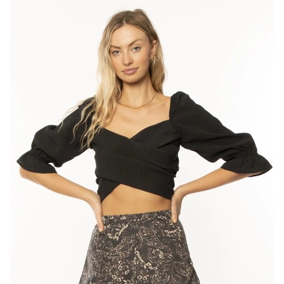 NWT Black Amuse Society Carlei Top - Picture 1 of 2